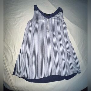 Striped Navy and White Sleeveless Top Fortune+Ivy Small